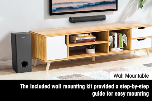 Littoak HDMI Sound Bar for TV, Bluetooth Small TV Soundbar Speaker, Optical/HDMI/Aux/Coax/USB/Bluetooth Connection for TV, PC, Projectors, Includes Remote Control, 16 inch in Kuwait