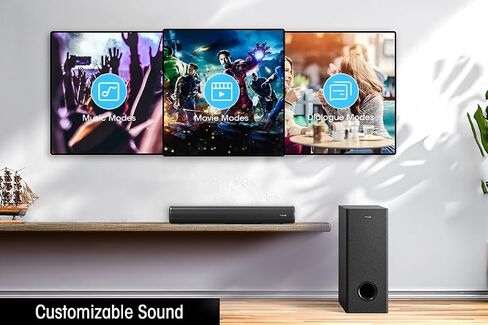 Littoak HDMI Sound Bar for TV, Bluetooth Small TV Soundbar Speaker, Optical/HDMI/Aux/Coax/USB/Bluetooth Connection for TV, PC, Projectors, Includes Remote Control, 16 inch in Kuwait