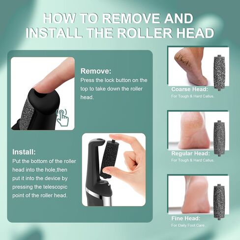 Electric Callus Removers for Feet, Smooth Pedicure Wand Rechargeable Electric Foot File,Professional Pedicure Tools for Dry, Dead, Cracked, Hard Skin, at Home Feet Spa Care Kit for Men & Women in Saudi Arabia