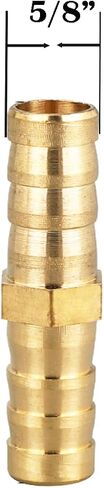 Hose Barb Fitting 3/4" Hose ID,Hex Union Brass Fitting Water/Fuel/Air with 6 Stainless Steel Clamps(Pack of 3) in Saudi Arabia