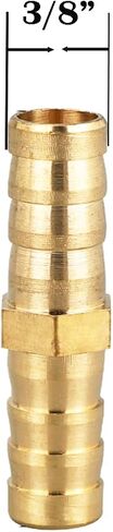 Hose Barb Fitting 3/4" Hose ID,Hex Union Brass Fitting Water/Fuel/Air with 6 Stainless Steel Clamps(Pack of 3) in Saudi Arabia