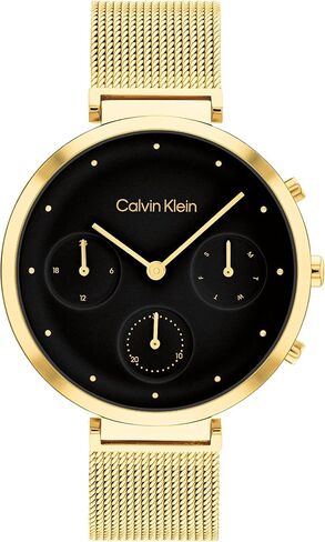 Calvin Klein Women's Quartz Ionic Plated Carnation Gold Steel and Link Bracelet Watch, Color: Rose Gold (Model: 25200135) in Saudi Arabia