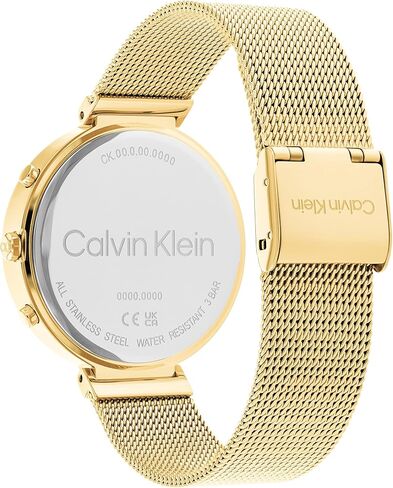 Calvin Klein Women's Quartz Ionic Plated Carnation Gold Steel and Link Bracelet Watch, Color: Rose Gold (Model: 25200135) in Saudi Arabia