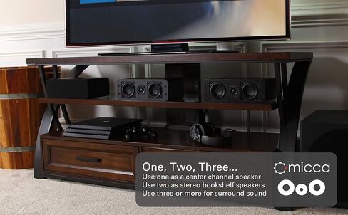 Micca OoO Center Channel Bookshelf Speaker with 3-Inch Woofers and Silk Tweeter (Dark Walnut, Each) (Renewed) in Saudi Arabia