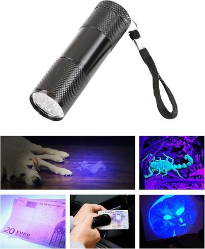 3 قطع 395 نانومتر من مصباح الأشعة فوق البنفسجية باللون الأسود، كاشف ضوء أسود صغير 9LED بالأشعة فوق البنفسجية لبول الكلاب/القطط والحيوانات الأليفة، والبقع الجافة، وأقلام حبر غير مرئية (البطارية غير متضمنة) in Kuwait