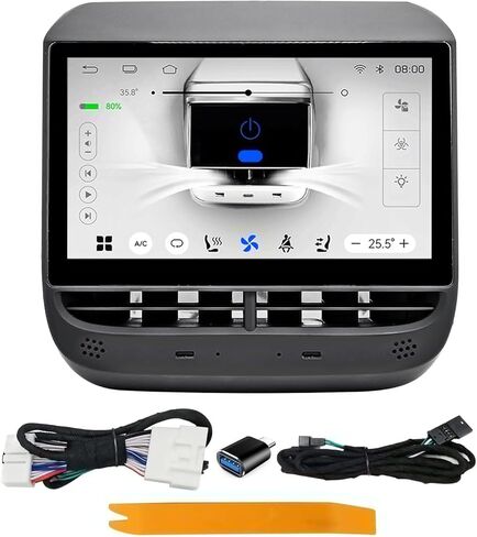 شاشة عرض خلفية 7 بوصة Android 12, 11 لـ TES-l-a Model 3/Y 2019-2023، نظام تكييف هواء خلفي للترفيه، مشغل وسائط متعددة IPS 2+32G، دقة 1024 * 600 in Kuwait
