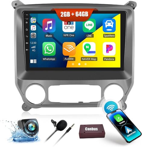 2G+64G Car Stereo Radio for Chevy Silverado GMC Sierra 2014-2018 Android 13 Radio Wireless CarPlay Android Auto, FM, Bluetooth, GPS Navigation, 10.1 Inch Touch Screen Head Unit with Backup Camera in Saudi Arabia
