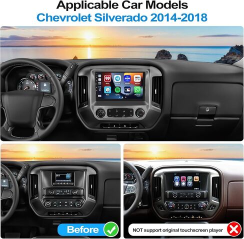 2G+64G Car Stereo Radio for Chevy Silverado GMC Sierra 2014-2018 Android 13 Radio Wireless CarPlay Android Auto, FM, Bluetooth, GPS Navigation, 10.1 Inch Touch Screen Head Unit with Backup Camera in Saudi Arabia
