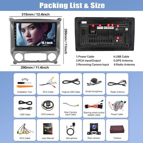 2G+64G Car Stereo Radio for Chevy Silverado GMC Sierra 2014-2018 Android 13 Radio Wireless CarPlay Android Auto, FM, Bluetooth, GPS Navigation, 10.1 Inch Touch Screen Head Unit with Backup Camera in Saudi Arabia