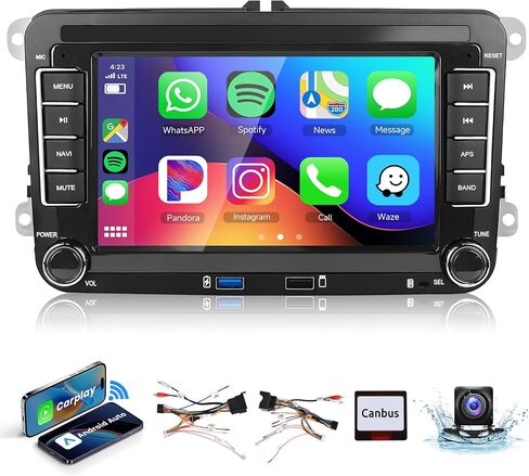 2G + 64G راديو السيارة اللاسلكي CarPlay ستيريو 7 بوصة تعمل باللمس وحدة رأس أندرويد لشركة فولكس فاجن باسات جيتا جولف بولو كادي تيجوان سيات سكودا دعم بلوتوث نظام تحديد المواقع SWC USB Andriod كاميرا احتياطية تلقائية in Saudi Arabia