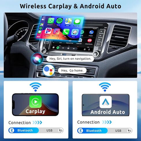 2G + 64G راديو السيارة اللاسلكي CarPlay ستيريو 7 بوصة تعمل باللمس وحدة رأس أندرويد لشركة فولكس فاجن باسات جيتا جولف بولو كادي تيجوان سيات سكودا دعم بلوتوث نظام تحديد المواقع SWC USB Andriod كاميرا احتياطية تلقائية in Saudi Arabia