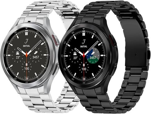 KOREDA No Gap Metal Bands Sets Compatible with Samsung Galaxy Watch 7 FE 6 5 4 40mm 44mm, Galaxy Watch 5 Pro Band 45mm/Watch 6 4 Classic Band 42mm 46mm 43mm 47mm, 20mm Business Solid Stainless Steel Metal Band for Men in Saudi Arabia