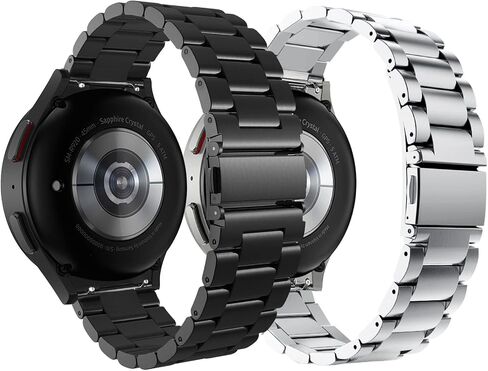 KOREDA No Gap Metal Bands Sets Compatible with Samsung Galaxy Watch 7 FE 6 5 4 40mm 44mm, Galaxy Watch 5 Pro Band 45mm/Watch 6 4 Classic Band 42mm 46mm 43mm 47mm, 20mm Business Solid Stainless Steel Metal Band for Men in Saudi Arabia