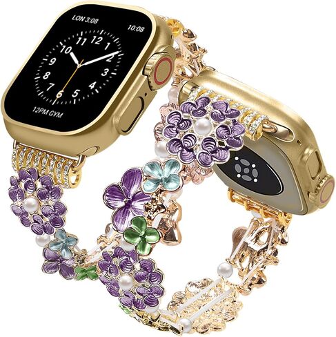 VIQIV Dressy Bracelet Compatible with Apple Watch Bands for Women 38mm 40mm 41mm 42mm 44mm 45mm 46mm 49mm Strethy, Cute Fancy Bling Metal Stretch Wristband Straps Smartwatch Bands for iWatch Ultra 2/Ultra Series 10/9/8/7/6/5/4/3/2/1/SE in Kuwait
