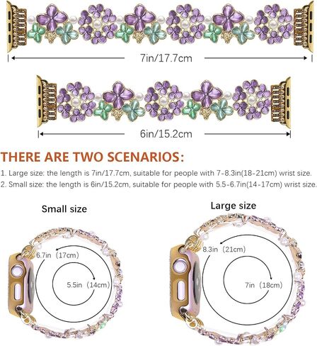 VIQIV Dressy Bracelet Compatible with Apple Watch Bands for Women 38mm 40mm 41mm 42mm 44mm 45mm 46mm 49mm Strethy, Cute Fancy Bling Metal Stretch Wristband Straps Smartwatch Bands for iWatch Ultra 2/Ultra Series 10/9/8/7/6/5/4/3/2/1/SE in Kuwait