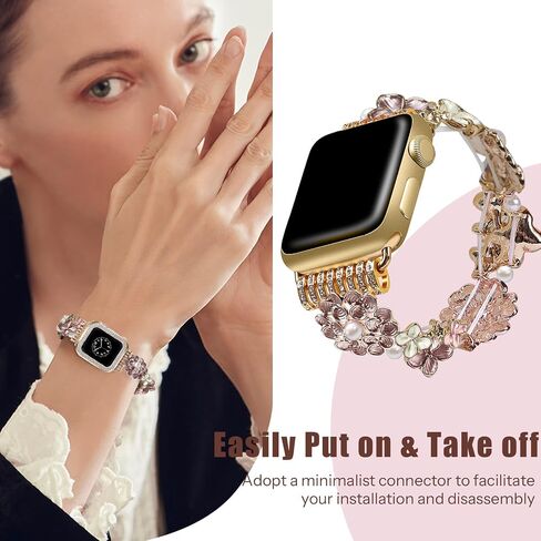 VIQIV Dressy Bracelet Compatible with Apple Watch Bands for Women 38mm 40mm 41mm 42mm 44mm 45mm 46mm 49mm Strethy, Cute Fancy Bling Metal Stretch Wristband Straps Smartwatch Bands for iWatch Ultra 2/Ultra Series 10/9/8/7/6/5/4/3/2/1/SE in Kuwait