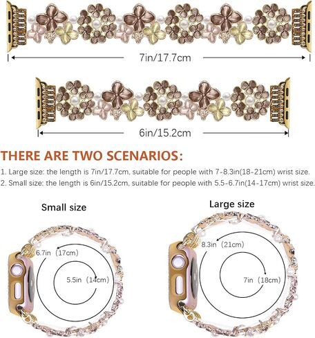 VIQIV Dressy Bracelet Compatible with Apple Watch Bands for Women 38mm 40mm 41mm 42mm 44mm 45mm 46mm 49mm Strethy, Cute Fancy Bling Metal Stretch Wristband Straps Smartwatch Bands for iWatch Ultra 2/Ultra Series 10/9/8/7/6/5/4/3/2/1/SE in Kuwait