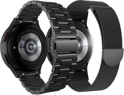 KOREDA No Gap Metal Bands Sets Compatible with Samsung Galaxy Watch 7 FE 6 5 4 40mm 44mm, Galaxy Watch 5 Pro Band 45mm/Watch 6 4 Classic Band 42mm 46mm 43mm 47mm, 20mm Business Solid Stainless Steel Metal Band for Men in Saudi Arabia