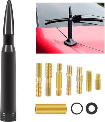 Vehicle Stubby Antenna Mast Bullet Car Truck Antenna Replacement for Ford F Series F150 Raptor F250 F350 F450 Super Duty Ranger Explorer Dodge RAM 1500 2500 3500 Heavy Duty Classic Truck (Silver) in Saudi Arabia
