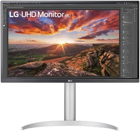 شاشة كمبيوتر LG مقاس 27 بوصة 27BP85UN-W IPS 4K UHD مزودة بمنفذ USB Type-C™ وشاشة VESA HDR™ 400 وAMD FreeSync™ وحامل قابل للتعديل in Saudi Arabia