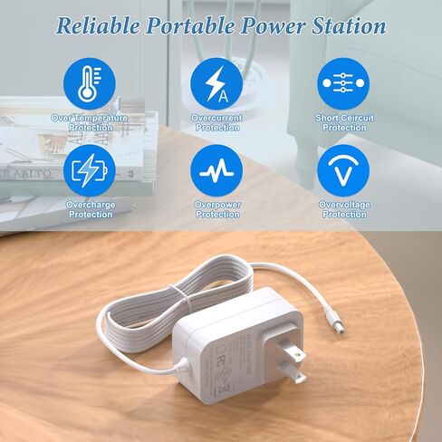 سلك طاقة التقويم الرقمي لتقويم Skylight 860004165262 استبدال الشاحن 15 بوصة Skylight مخطط رقمي محول طاقة تيار متردد ETL مدرج (أبيض) in Kuwait