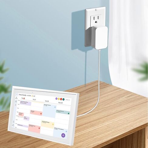 سلك طاقة التقويم الرقمي لتقويم Skylight 860004165262 استبدال الشاحن 15 بوصة Skylight مخطط رقمي محول طاقة تيار متردد ETL مدرج (أبيض) in Kuwait