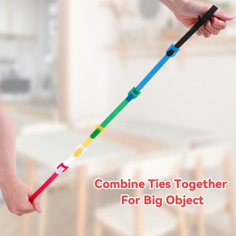 80PCS Tie Wraps 3 Sizes 6 Colors Cable Ties Reusable, Adjustable Multi-purpose Cable Management Fastening Cord Wrap Reusable Hook and Loop Straps Organizer for Home, Office and Garage in Saudi Arabia