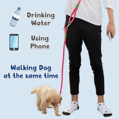 Hands Free Fashion Crossbody Dog Leash Walking Lovely Dog (Rainbow) in Kuwait
