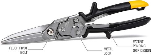ToughBuilt - Straight Long Cut Aviation Snips - One Handed Lock Operation - (TB-H4-60-SL) in Saudi Arabia