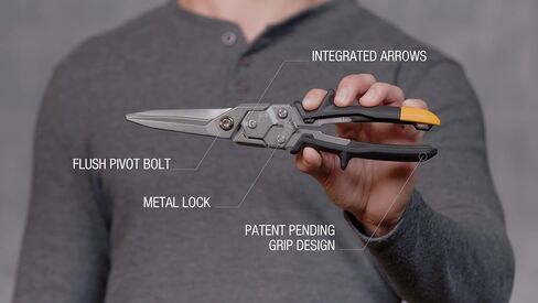 ToughBuilt - Straight Long Cut Aviation Snips - One Handed Lock Operation - (TB-H4-60-SL) in Saudi Arabia