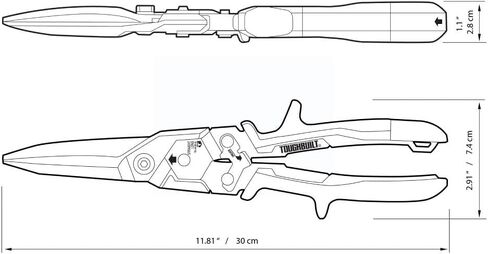 ToughBuilt - Straight Long Cut Aviation Snips - One Handed Lock Operation - (TB-H4-60-SL) in Saudi Arabia