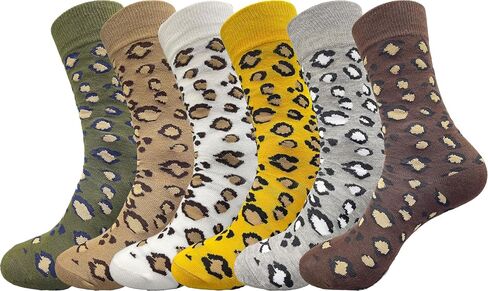 IHAUIUE Zebra Print Crew Socks Animal Pattern Quartz Socks Novelty Stripes Dress Socks for Women, Men, 6 Pack in Kuwait