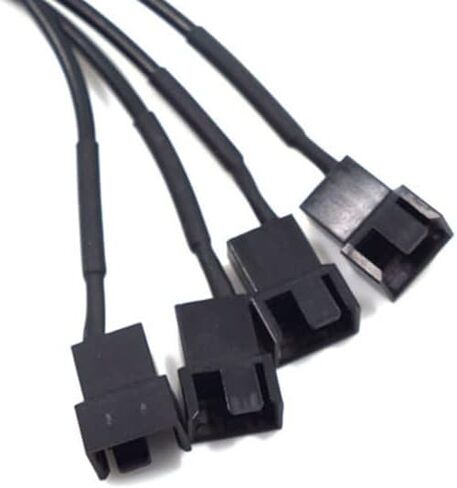 DC Power Supply Plug to 4-Pin 3-Pin PC Fan Power Adapter DC 5.5 x 2.1mm Female Cable Computer Cooler Cooling Fan Splitter Power Cable 11.8inch 30cm (1 to 1) in Kuwait