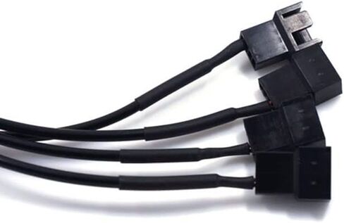 DC Power Supply Plug to 4-Pin 3-Pin PC Fan Power Adapter DC 5.5 x 2.1mm Female Cable Computer Cooler Cooling Fan Splitter Power Cable 11.8inch 30cm (1 to 1) in Kuwait