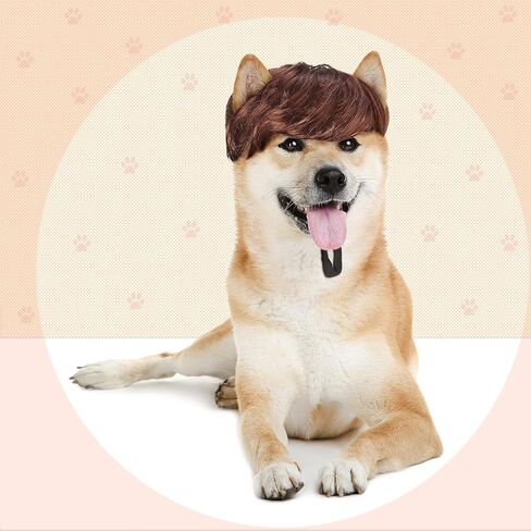 3 Pieces Halloween Pet Wigs Cats and Dogs Wigs Funny Cosplay Pet Headdress Pet Costumes Red Big Wave Wig with Adjustable Elastic Band Funny Dog Wig Accessories for Small Medium Large Pets in Saudi Arabia