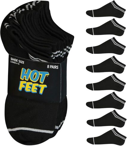 HOT FEET 6,12,18 Pack - No Show Socks for Women, Thin Low Cut Ankle Socks for Teens and Girls, Athletic Socks - Size 4-10 in Saudi Arabia