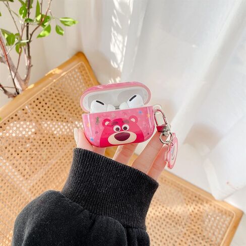 غطاء حماية ناعم من مادة TPU مع سلسلة مفاتيح لهاتف Apple AirPods Pro 2 الجيل الثاني قلب الحب باللون الأزرق رسوم متحركة كرتونية لطيفة ورائعة للأطفال والبنات والنساء in Kuwait
