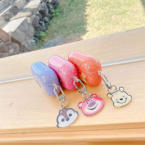 غطاء حماية ناعم من مادة TPU مع سلسلة مفاتيح لهاتف Apple AirPods Pro 2 الجيل الثاني قلب الحب باللون الأزرق رسوم متحركة كرتونية لطيفة ورائعة للأطفال والبنات والنساء in Kuwait