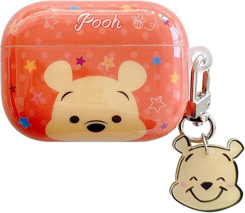 غطاء حماية ناعم من مادة TPU مع سلسلة مفاتيح لهاتف Apple AirPods Pro 2 الجيل الثاني قلب الحب باللون الأزرق رسوم متحركة كرتونية لطيفة ورائعة للأطفال والبنات والنساء in Kuwait