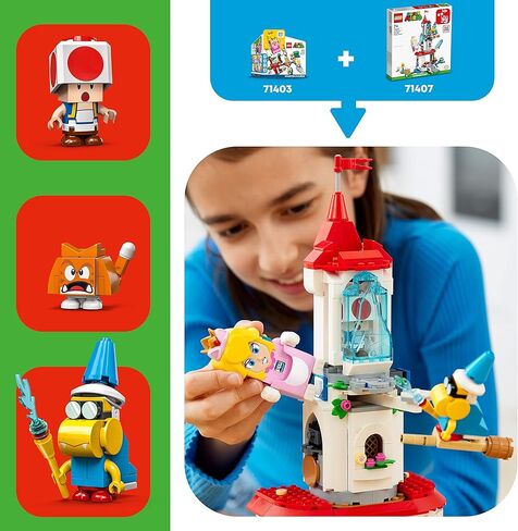 LEGO Super Mario Cat Peach Suit and Frozen Tower Expansion Set 71407 Building Toy Set for Kids, Boys, and Girls Ages 7+ (494 Pieces) in Saudi Arabia