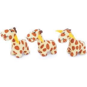 ZippyPaws - Zoo Friends Burrow, Interactive Squeaky Hide and Seek Plush Dog Toy - Giraffe Miniz, 3 Pack in Kuwait