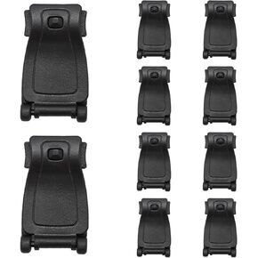 10PCS Buckle Clip Backpack Mounting Buckle Outdoor Army Fan Buckle Accessory Pvc Nylon Webbing Buckle For Tactical Bags Backpack Buckle Clip Black