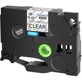 USUPERINK Compatible for Brother P-Touch TZe-731L1 TZ-731L1 TZe TZ Tape 12mm 0.47'' Black on Green Rainbow Glitter Starry Bling Label Tape for PT-H300 PT-H300LI PT-H500LI PT-P700 PT-P710BT PT-P750W