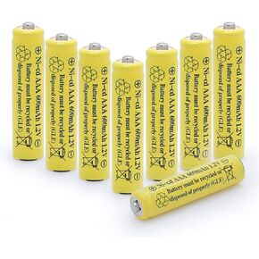 NiCd AAA 1.2V 600mAh Triple A Rechargeable Batteries for Outdoor Solar Lights Solar Lamp Garden Light (8 Pack)
