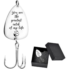 FINGERINSPIRE You are The Greatest Catch of My Life Fishing Lure Hook Stainless Steel Treble Fishhook Fishing Circle Hook with Gift Box Fishing Tackle for Father's Day Husband Boyfriend Birthday Gift