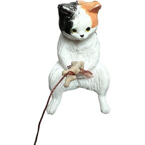 Fish Tank Decorations Landscape Scenes,Cute Fishing Cat Statue Figurines Ornament Aquarium,Decor Miniature Animal,Aquarium Decor