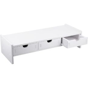LIFKOME Monitor Riser Stand, Laptop Stand for Desk Computer Monitor Stand with Drawer Desktop Organizer for Computer Laptop Printer TV Screen Riser