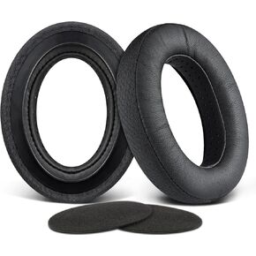 وسائد أذن من جلد الخراف SOULWIT بديلة لسماعات Sennheiser HD650، HD660 S، HD660S2، HD600، HD6XX، HD58X، HD580، HD565، HD545، HD535، وسائد الأذن مع رغوة عازلة للضوضاء - أسود