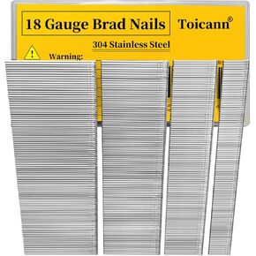 18 Gauge Brad Nails 304 Stainless Steel 3000 pcs Universal 18 GA Nail Gun Nails Assorted and Small Finishing Nails for Pneumatic, Electric Brad Nailer (1 inch - 3000 pcs)