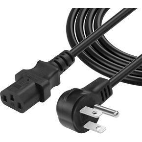 CERRXIAN 3.9FT 18AWG NEMA 5-15P to Down Angle IEC 320 C13 Computer Power Cord,10A/250V, 3 Prong AC Power Cord Cable for TV, Computer, Printer, Radio, Monitor, Laptop and More